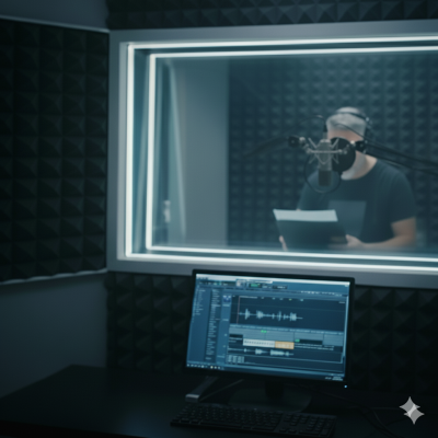 Imagen de inicio para el proyecto Gemini, mostrando servicios profesionales de locución y producción de audio