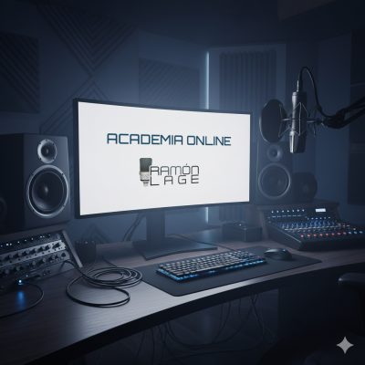 Fotografía de Ramón Lage para la sección de academia, mostrando su faceta como formador en doblaje y locución